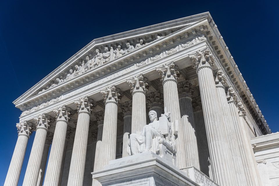United States Supreme Court Building with clearn blue sky in the background